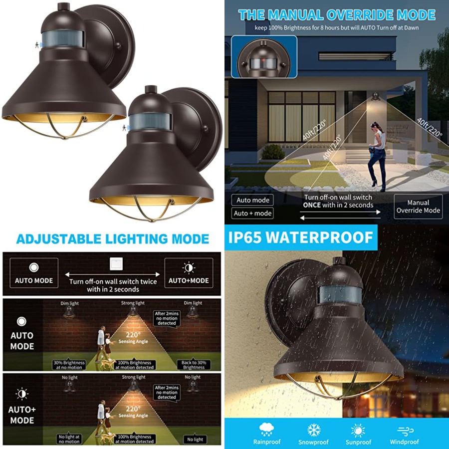 Lighting Fixture Outdoor - 2'li Paket Hareket Sensörlü Dış Mekan