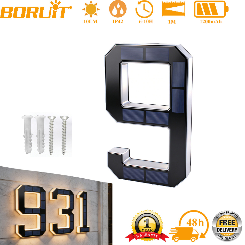 Outdoor Lighting For Front Of House - BORUiT Güneş Enerjili LED Ev Numarası
