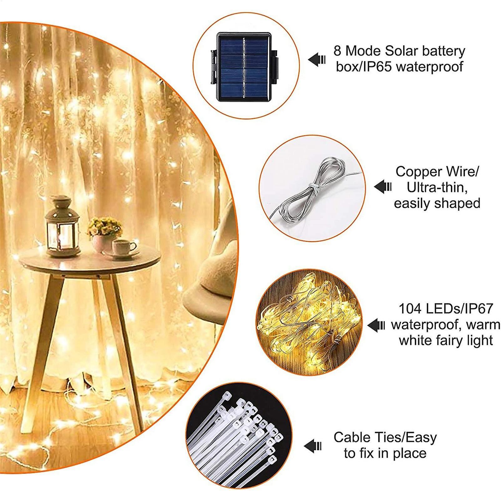 Solar Fairy String - Güneş Enerjili Şemsiye Işık Zinciri 104