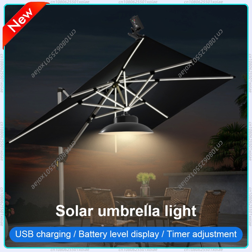 Umbrella Led Clip - Güneş enerjili veranda şemsiye ışığı uzaktan