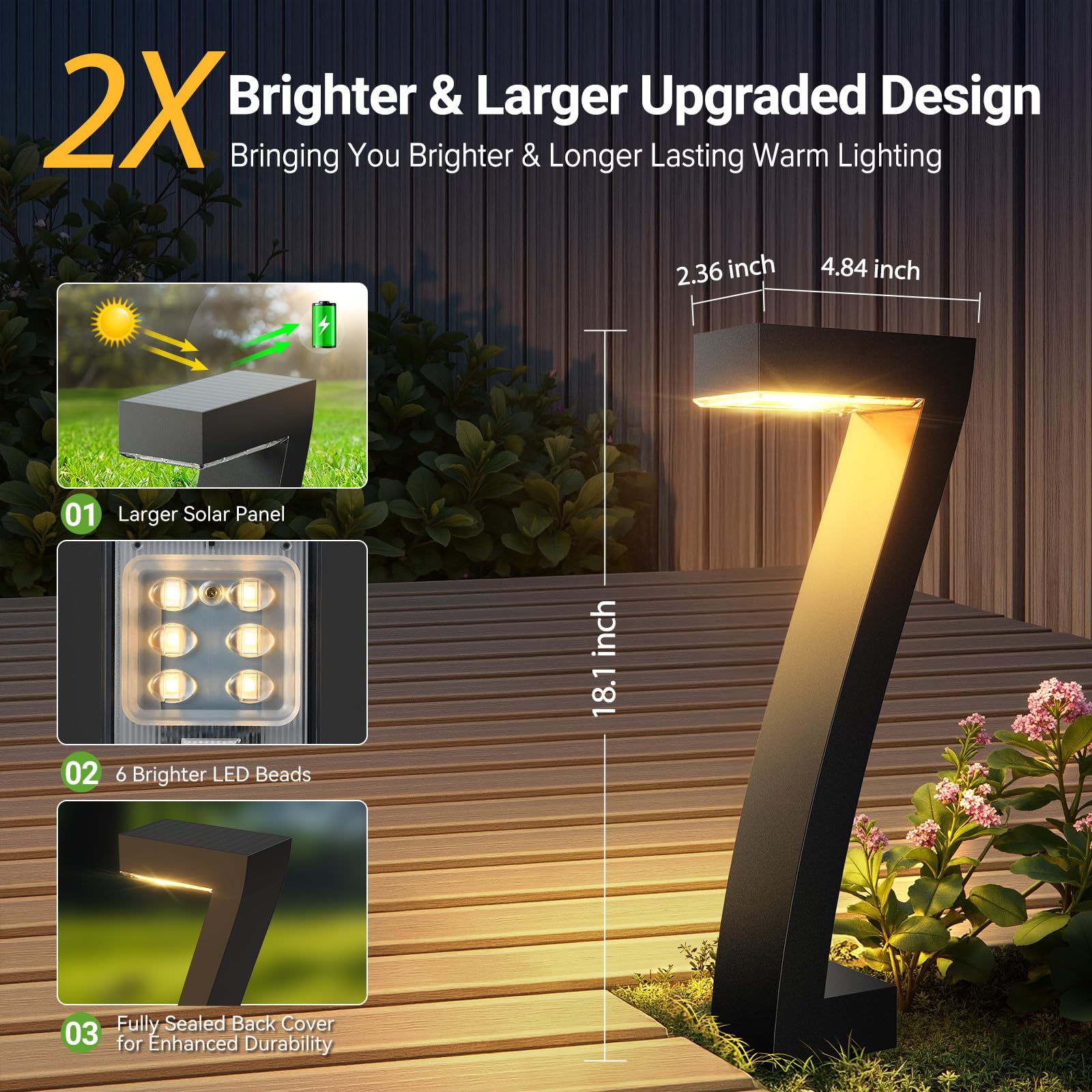 Geliştirilmiş Parlak LED Güneş - Outdoor Lighting Driveway incelemesi ve fiyatı