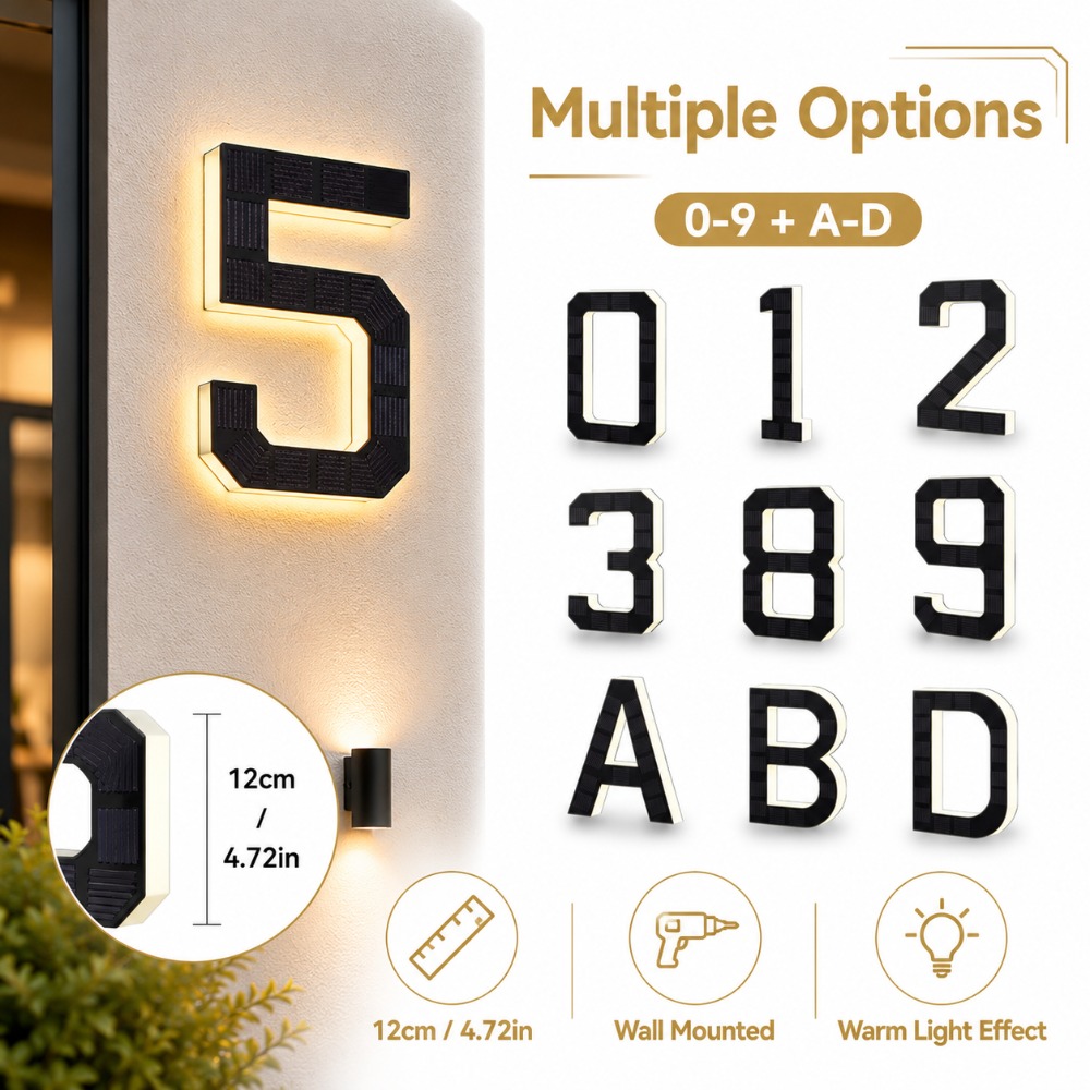 Güneş Enerjili LED Ev Numarası - Outdoor Lighting For Front Of House incelemesi ve fiyatı