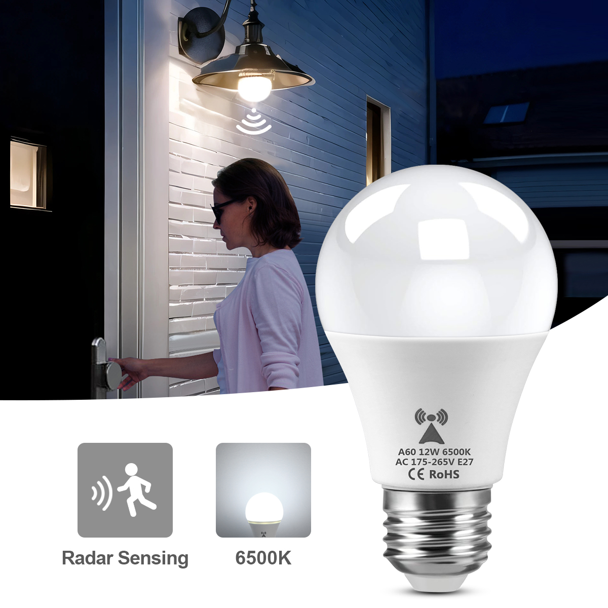 12W E27 LED Radar Hareket Sens - Outdoor Lighting On Stairs incelemesi ve fiyatı