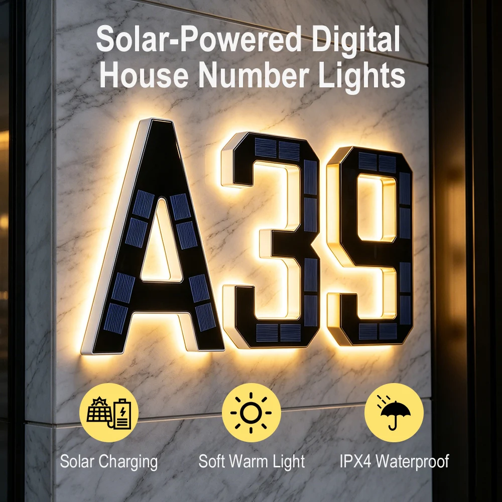 12CM Güneş Enerjili Ev Numaras - Outdoor Lighting For Front Of House incelemesi ve fiyatı
