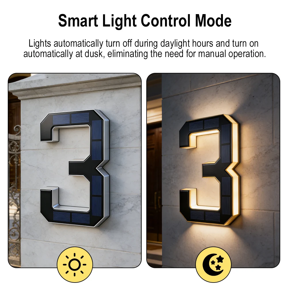 12CM Güneş Enerjili Ev Numaras - Outdoor Lighting For Front Of House incelemesi ve fiyatı