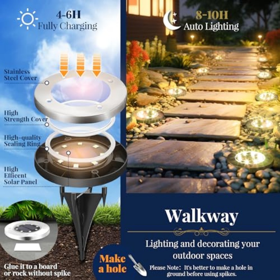 Güneş Enerjili Zemin Lambaları - Outdoor Lighting Driveway incelemesi ve fiyatı